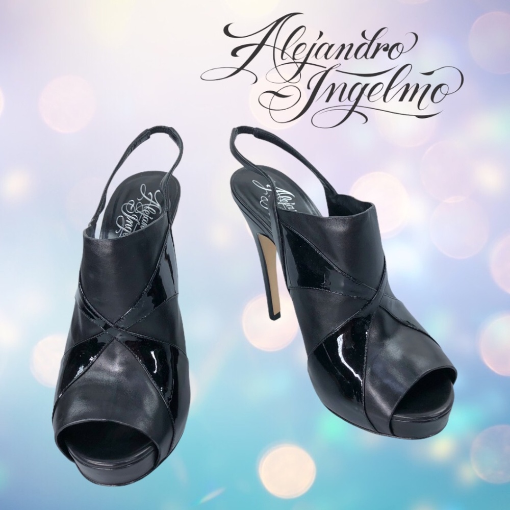 IOB Black Leather Alejandro Ingelmo "Gloria" Pumps
